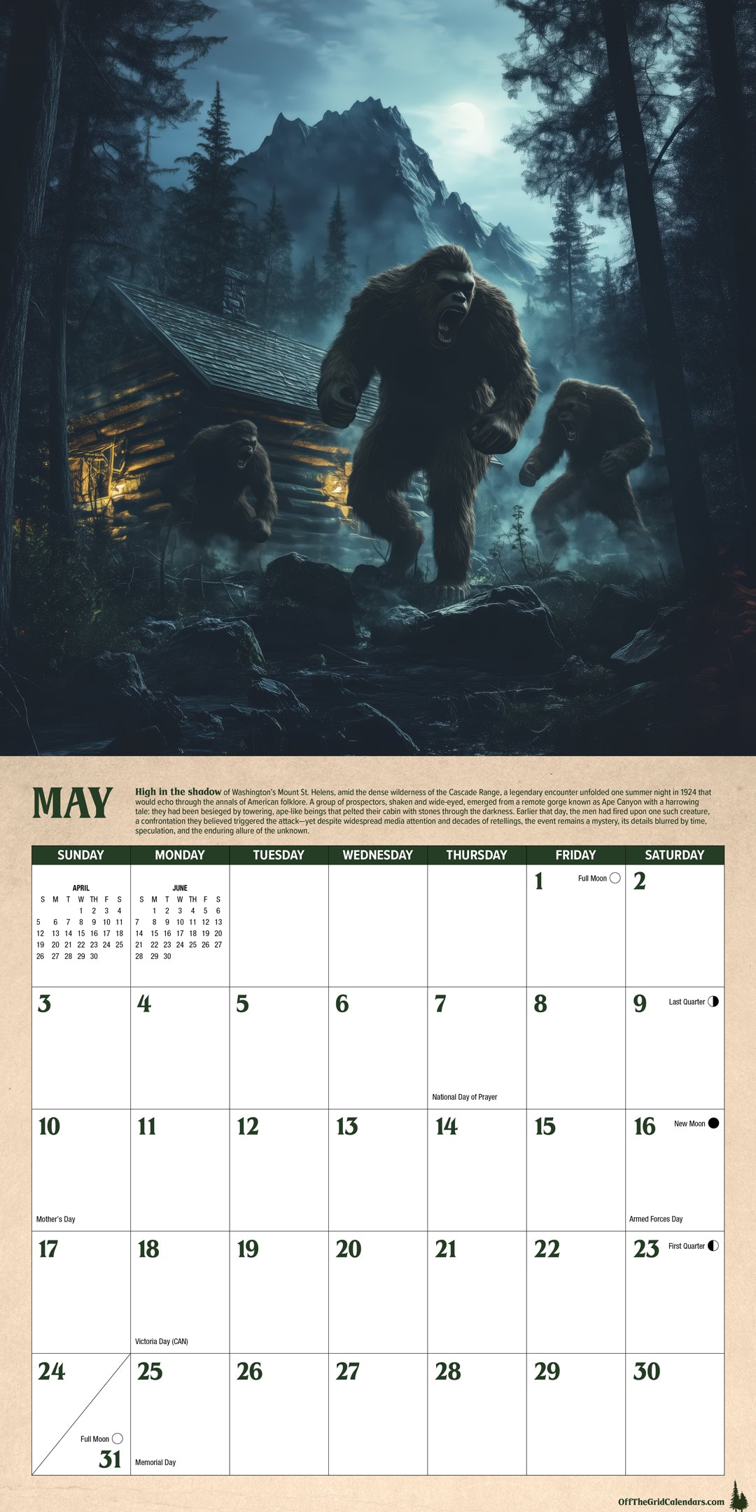 2026 Legends Of Bigfoot Calendar