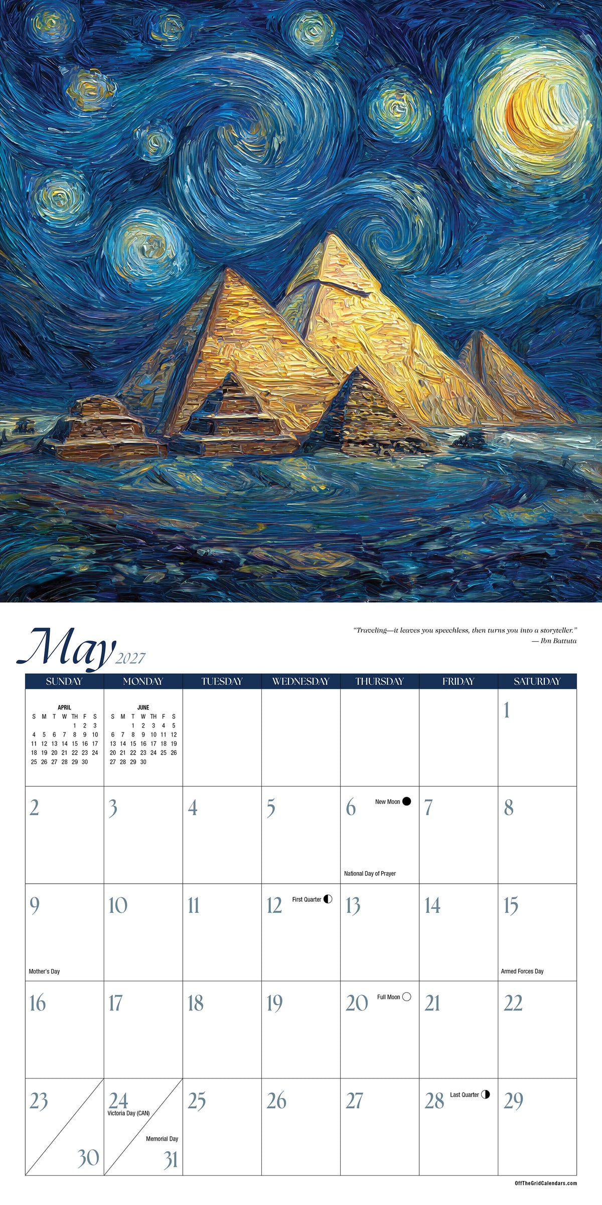 2027 Van Gogh World Traveler Calendar