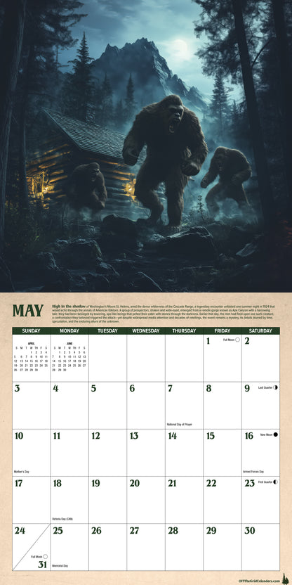 2026 Legends Of Bigfoot Calendar