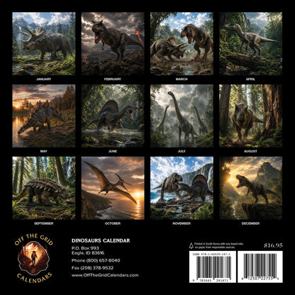2027 Dinosaurs Calendar
