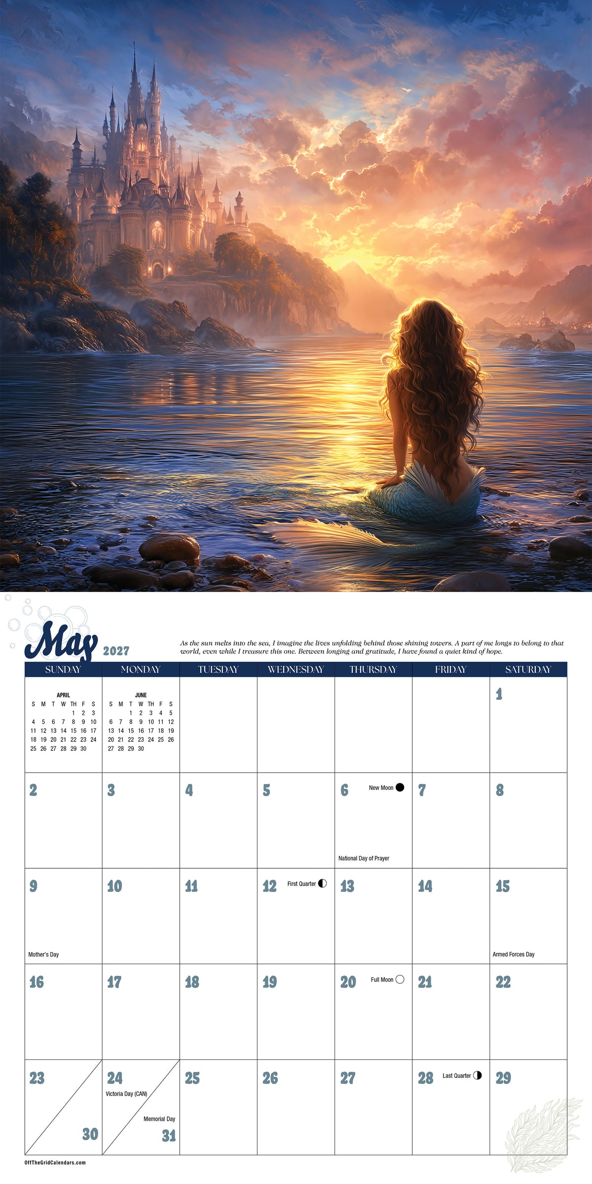 2027 Mermaids Calendar